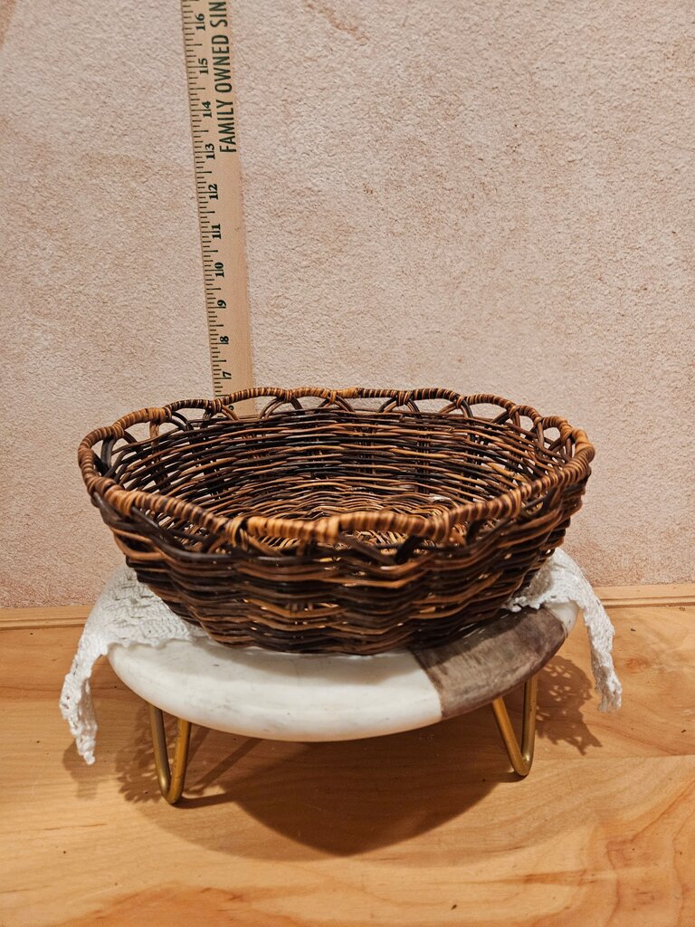 Wicker Plate Basket Wall Decor Boho Bohemian Farmhouse Woven Art Boho Storage Fruit