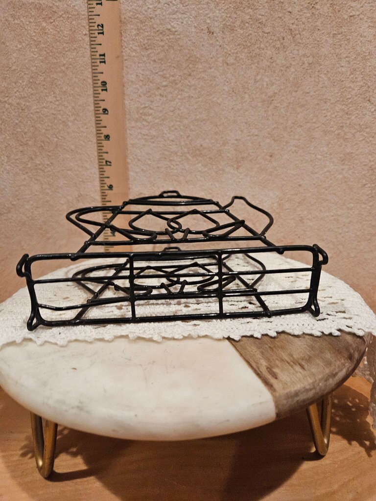 Napkin Holder Black Metal Tea Cup Designed Sturdy Napkin Holder