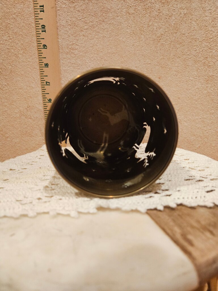 Set of Christmas Reindeer Votive Candle Holder Brass Holiday Decorative