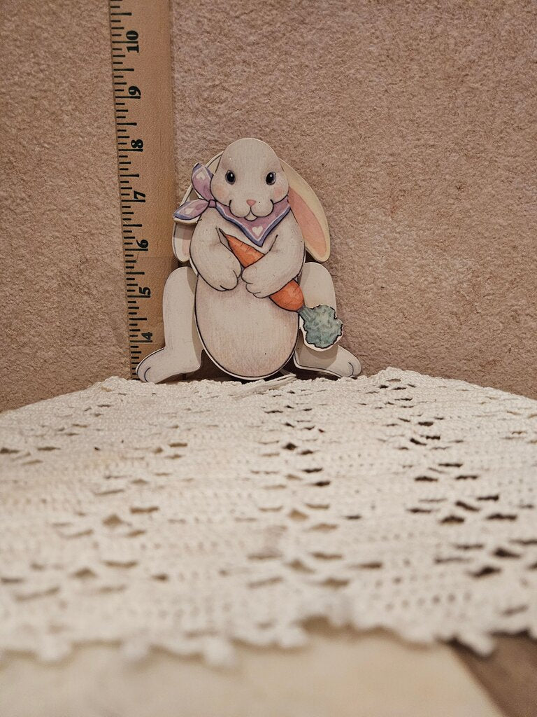 Easter bunny pull string jumping jack ornament toy Midwest of Cannon Falls Rabbit As IS.