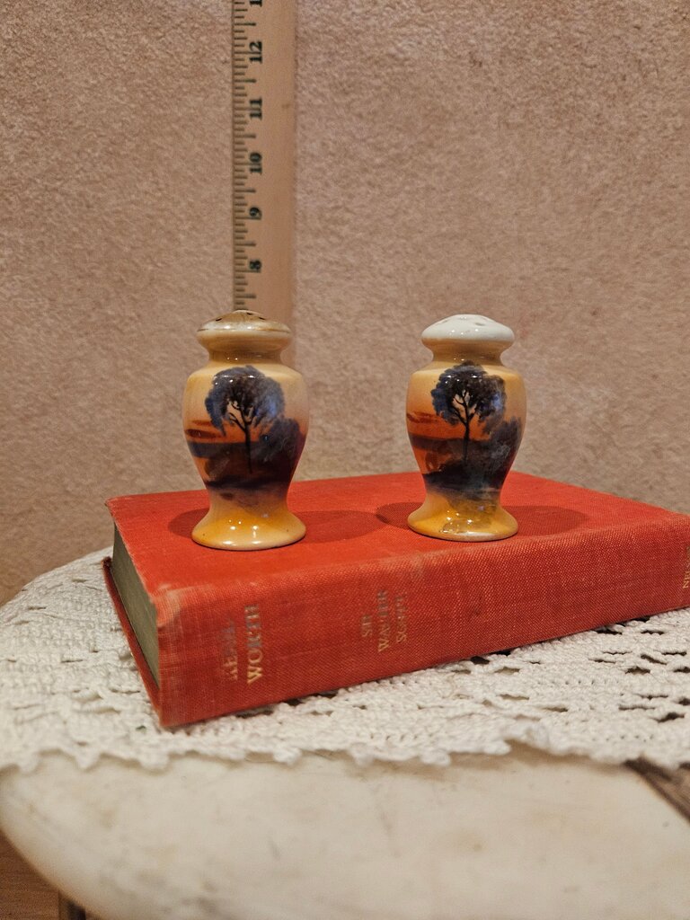 Lusterware Set Warm Scene Japanese Jar Shakers Salt & Pepper Shakers