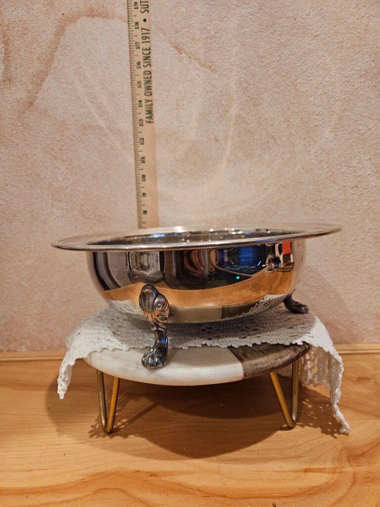 Vintage Silver Plated Serving Bowl with Lid