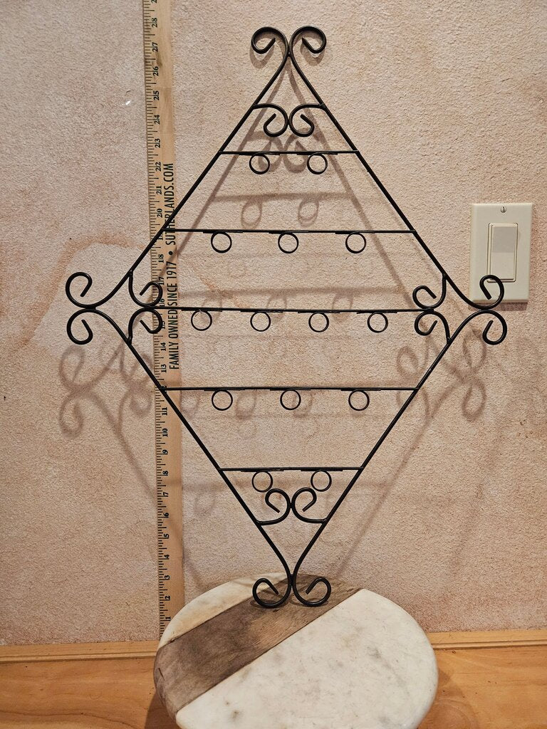 Black Painted Metal Diamond Shaped Wall Photo Displays / Hanging Photo Display / Wall Memo Holder / Hanging Postcard Display / Wedding