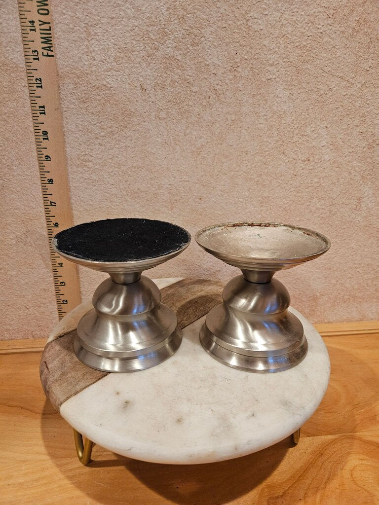 Set of Vintage Silver Colored Candle Holders