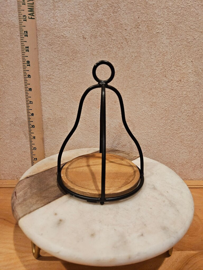 Wrought Iron and Wooden Plate base Pear Shaped Lantern table decor tableware