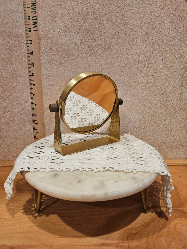 Vintage Martha Stewart Hammered Tabletop vanity Makeup Mirror