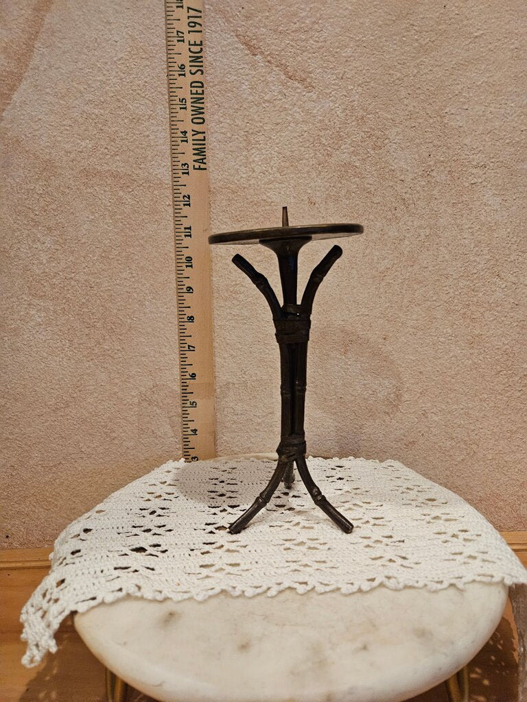 Antique Bronze Looking 3 footed Candle Holder