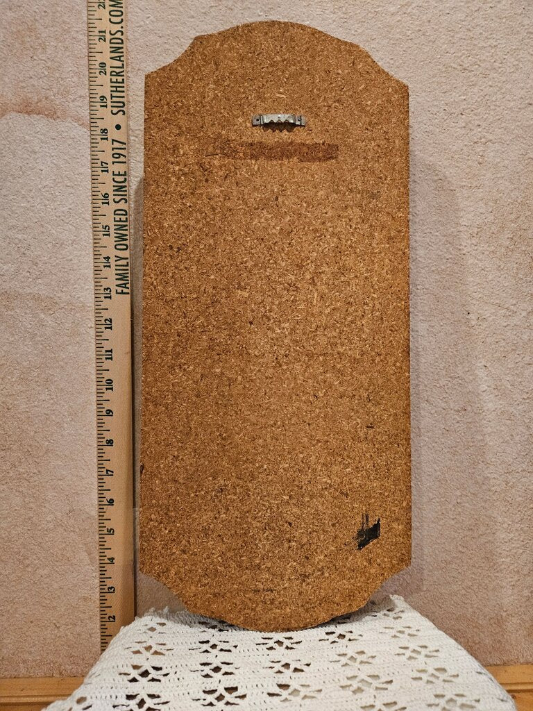 Vintage Copper Cattail Sculpture on Wood Panel