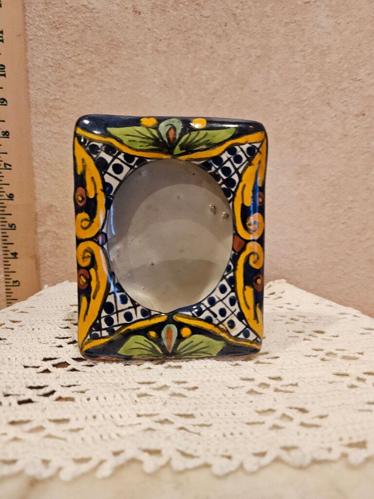 Talavera Mexico Handmade and Painted Mexican Pottery Photo Frame