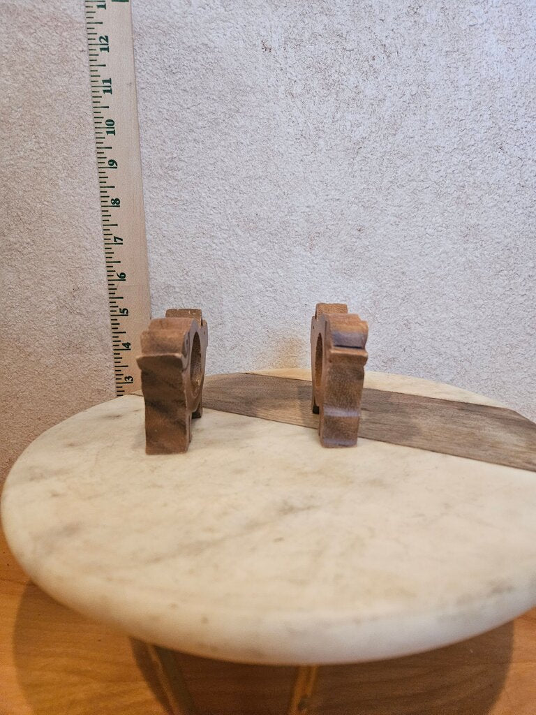 Pair of Cute Wooden Piggy Napkin Holders