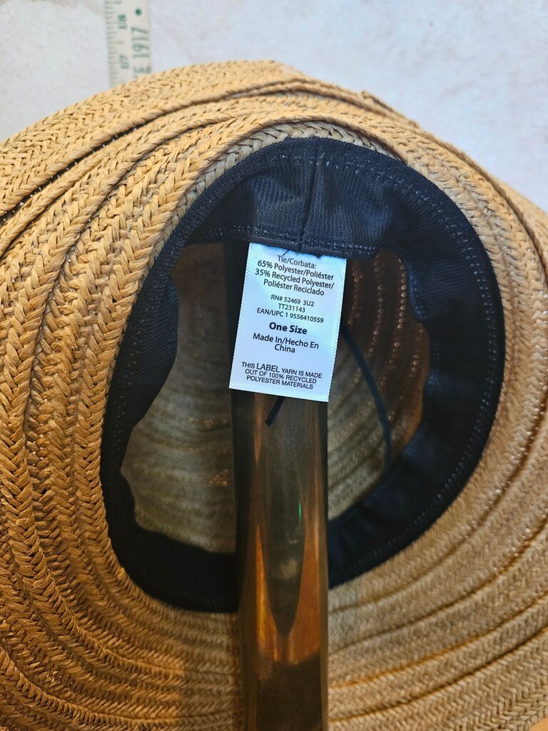 Floral Wide Brim Straw Hat as is