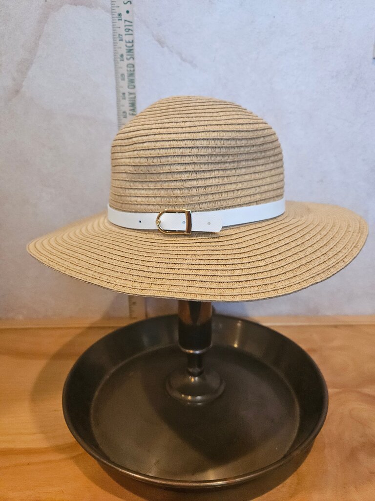 Beige Wide Brim Sun Hat