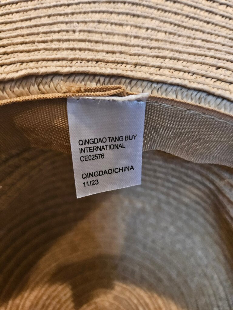 Beige Wide Brim Sun Hat