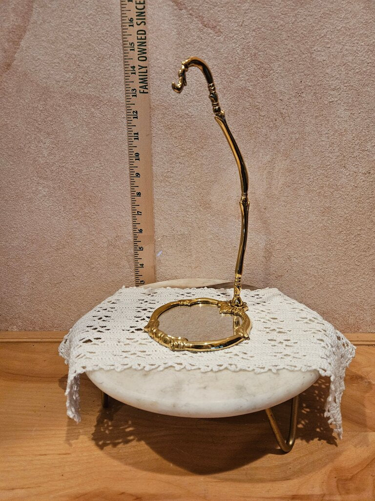 Retired Dillard's Collection Single Ornament Holder / Stand Brass & Mirror Design Lovely & Stylish