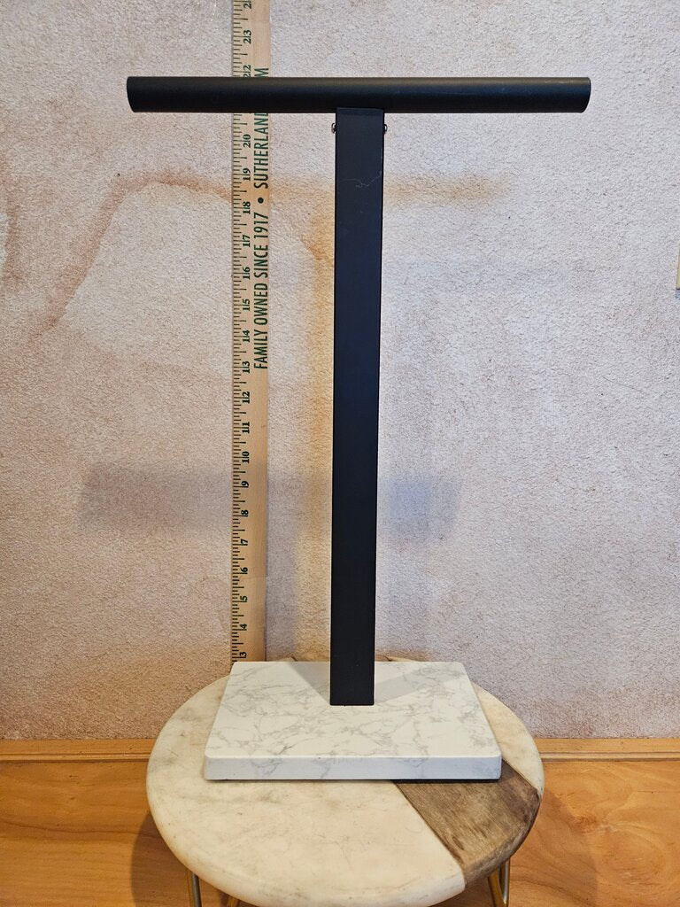 Modern Metal Jewelry Display Stand with Marble Base