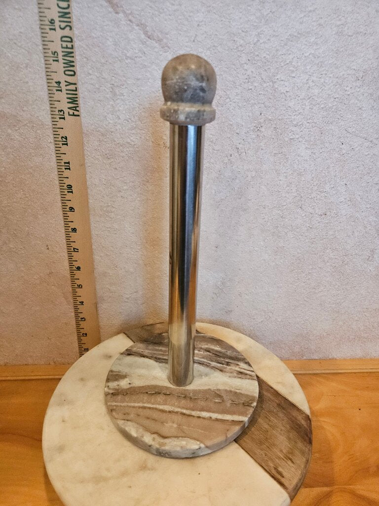 Marble and Metal Paper Towel Holder