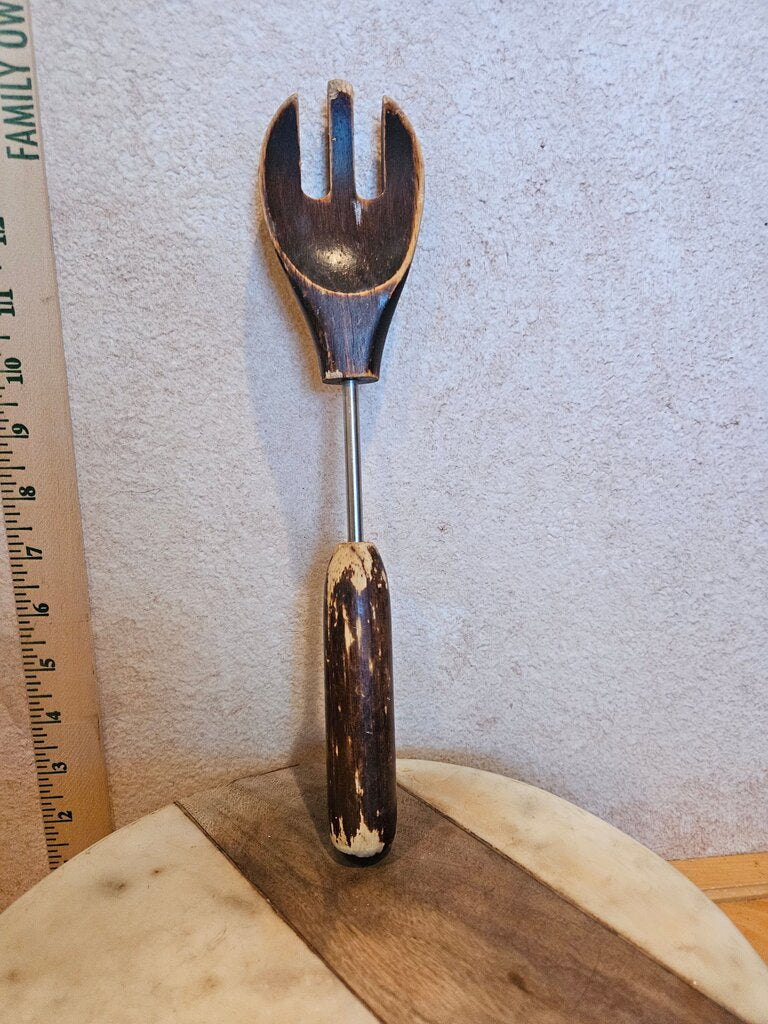 Wooden Salad Fork with Stainless Steel Handle
