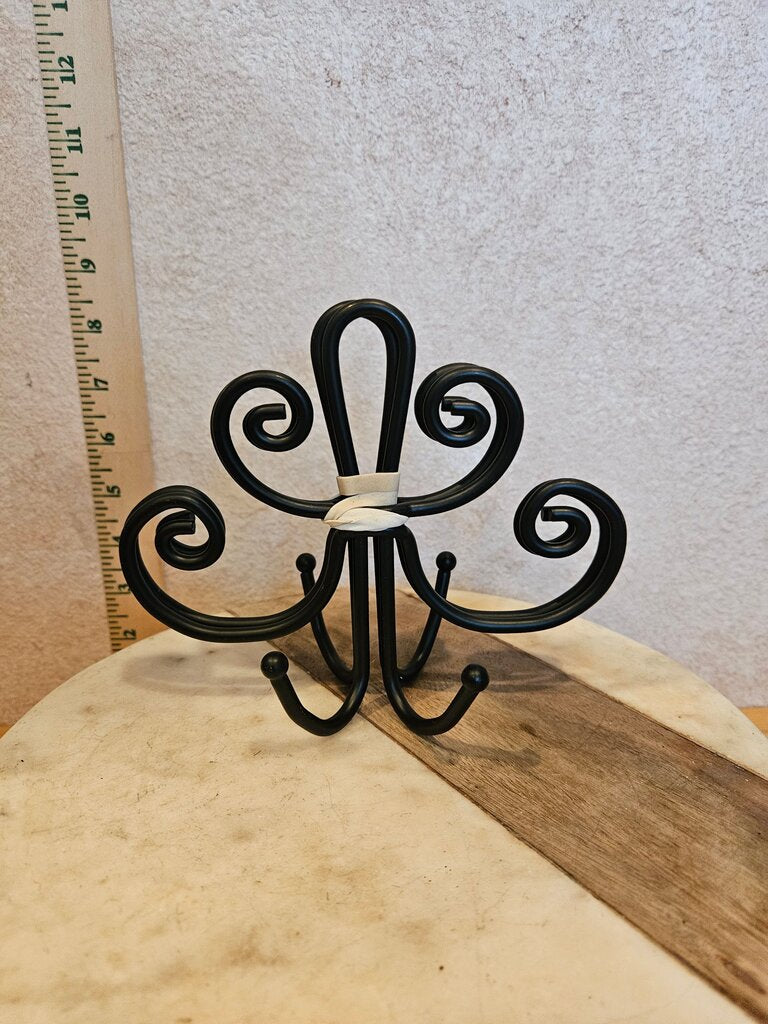 Pair of Black Decorative Iron wall hooks coat rack hat storage