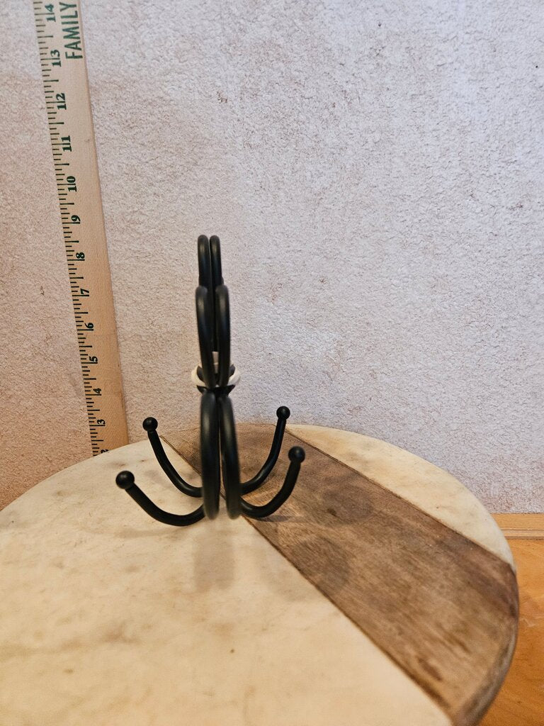Pair of Black Decorative Iron wall hooks coat rack hat storage