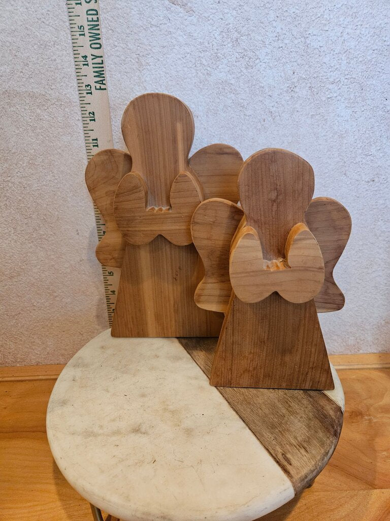 Vintage wood angels, farmhouse angels, Christmas angels, natural real wooden