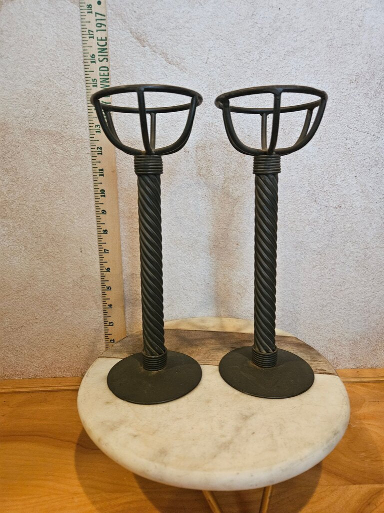 Set of Two Decorative Candle Holders / hat displays / riser