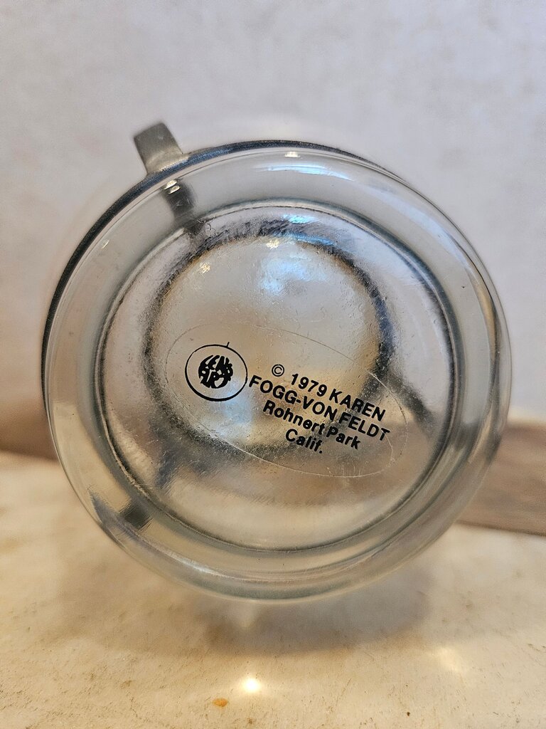 Vintage 1979 Lens Art Engraved Karen Fogg-Von Feldt Glass Candle Holder