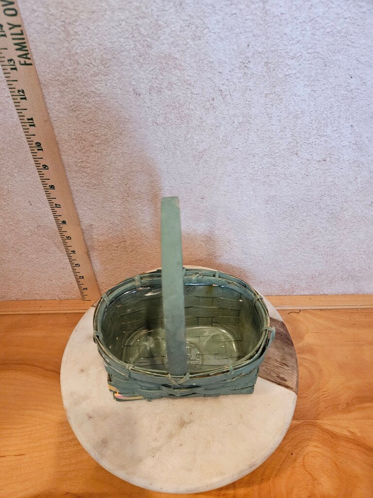 Decorative Green hand painted Green Floral Basket