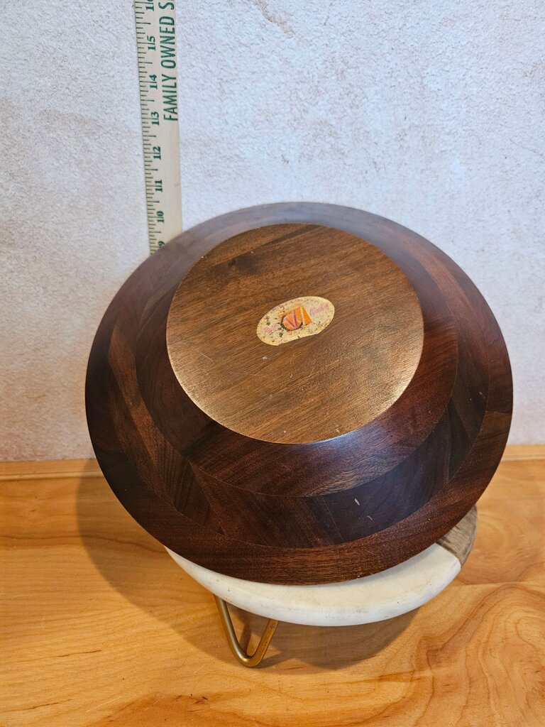 Mid-Century Modern Nut cracking Wooden Serving Bowl