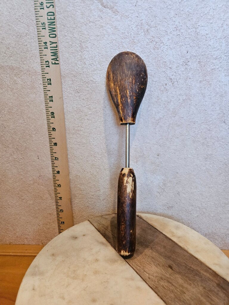 Wooden Salad Serving Spoon with Stainless Steel Handle