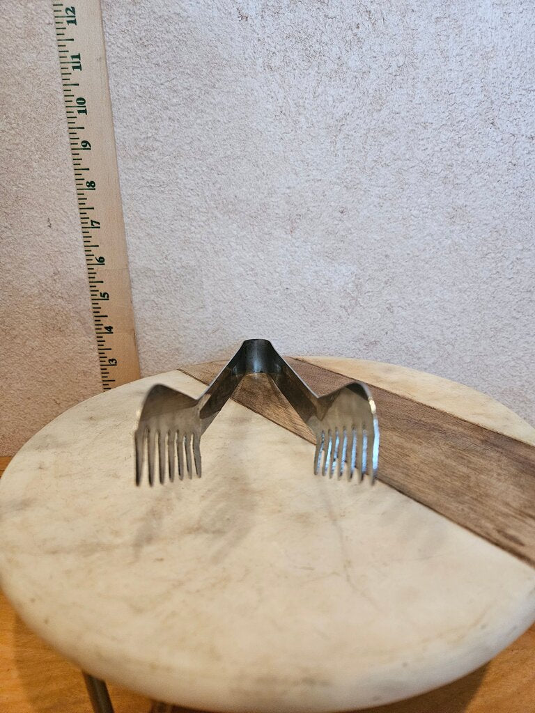 Vintage Stainless Steel Ice Serving Tongs barware