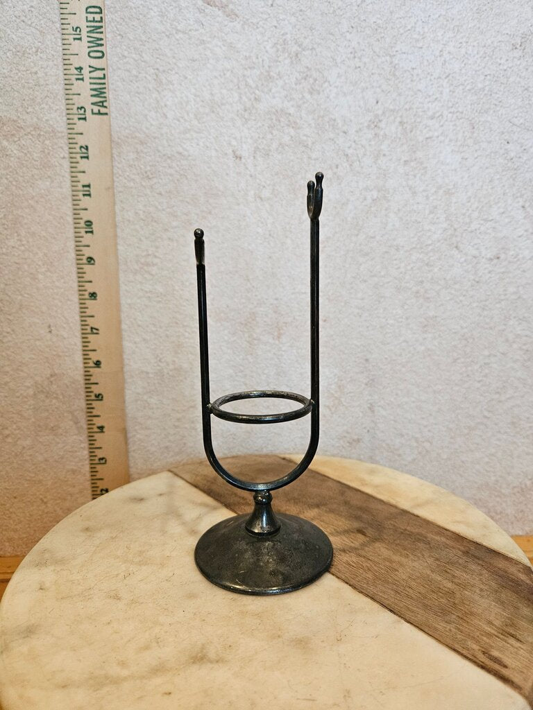 Vintage Congac Brandy snifter glass warmer silver plate as is