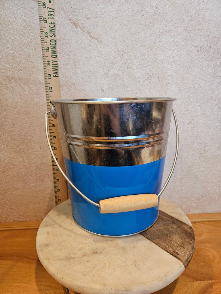 Metal Bucket with Blue Coating