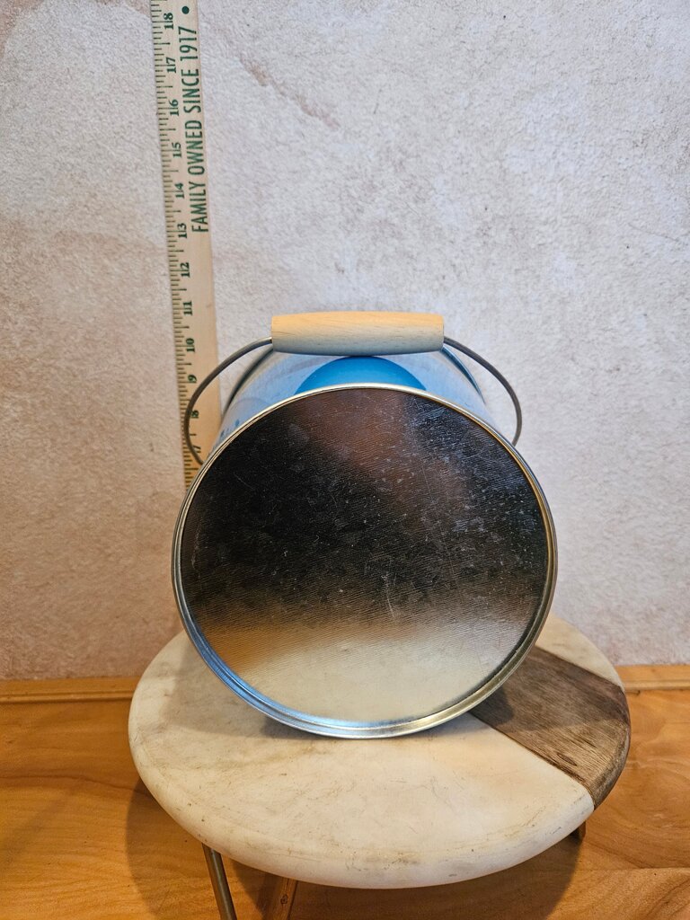 Metal Bucket with Blue Coating