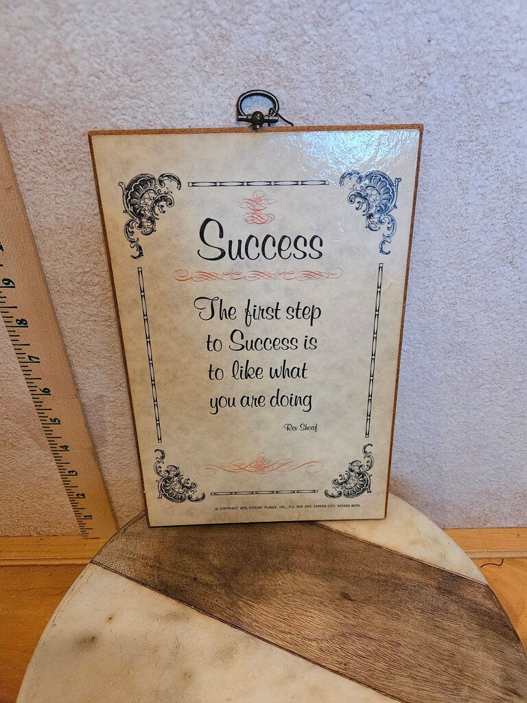 Vintage Inspirational Quote Plaque - Success