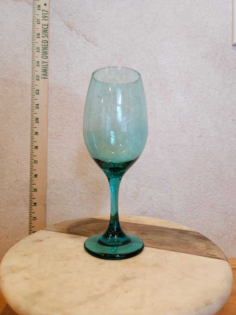 Turquoise Stemmed Goblet Glass