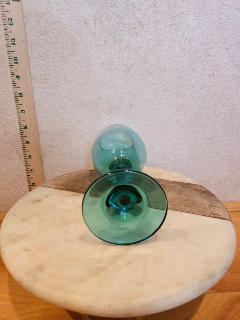 Turquoise Stemmed Goblet Glass