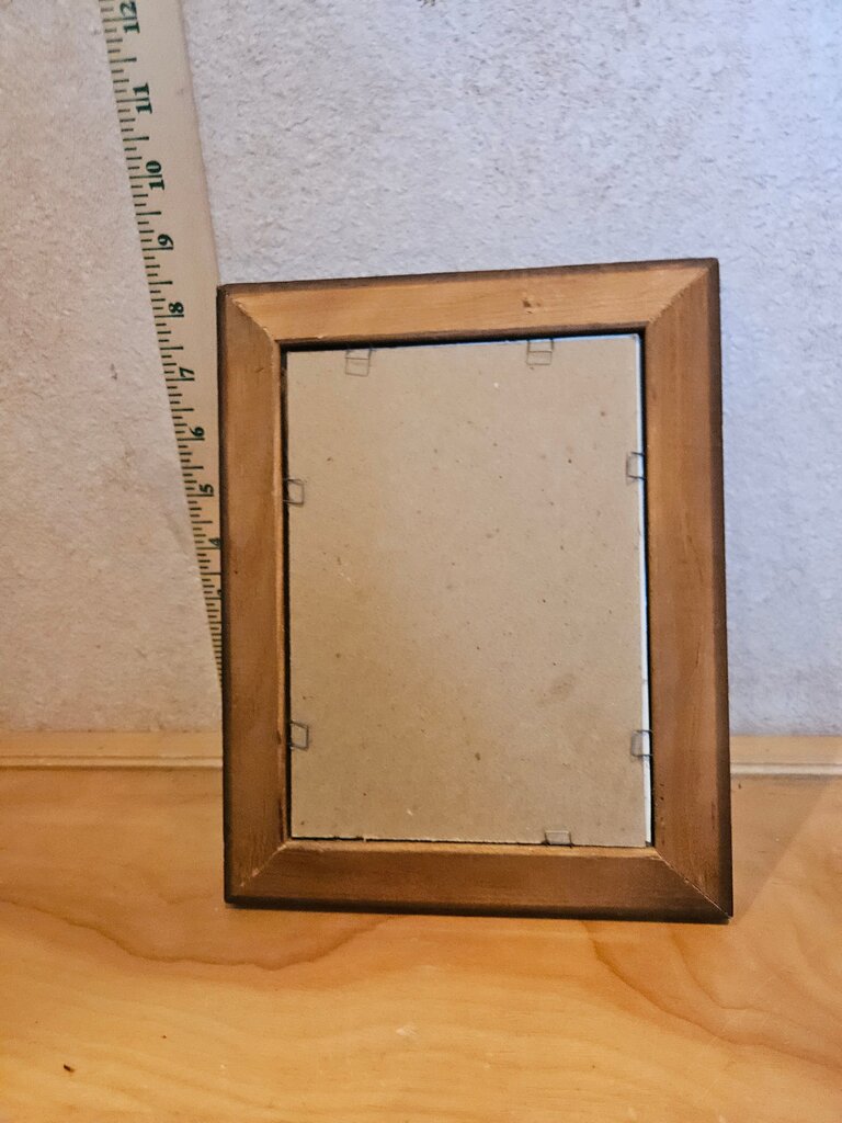 Vintage Stephanie Harney Squirrel Print in vintage wood Frame