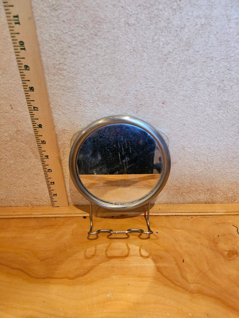 Vintage Round Mirror with Stand