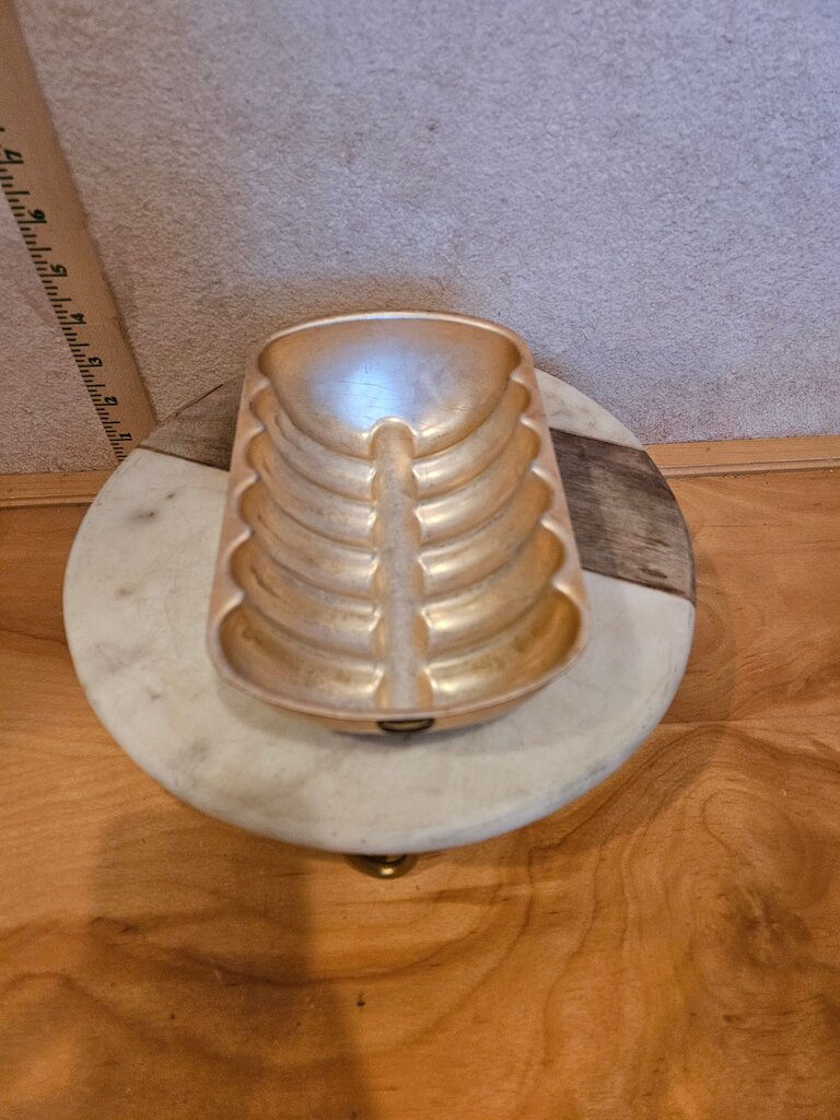 Vintage Copper Dish Oblong Loaf Style Cake Jello Mold