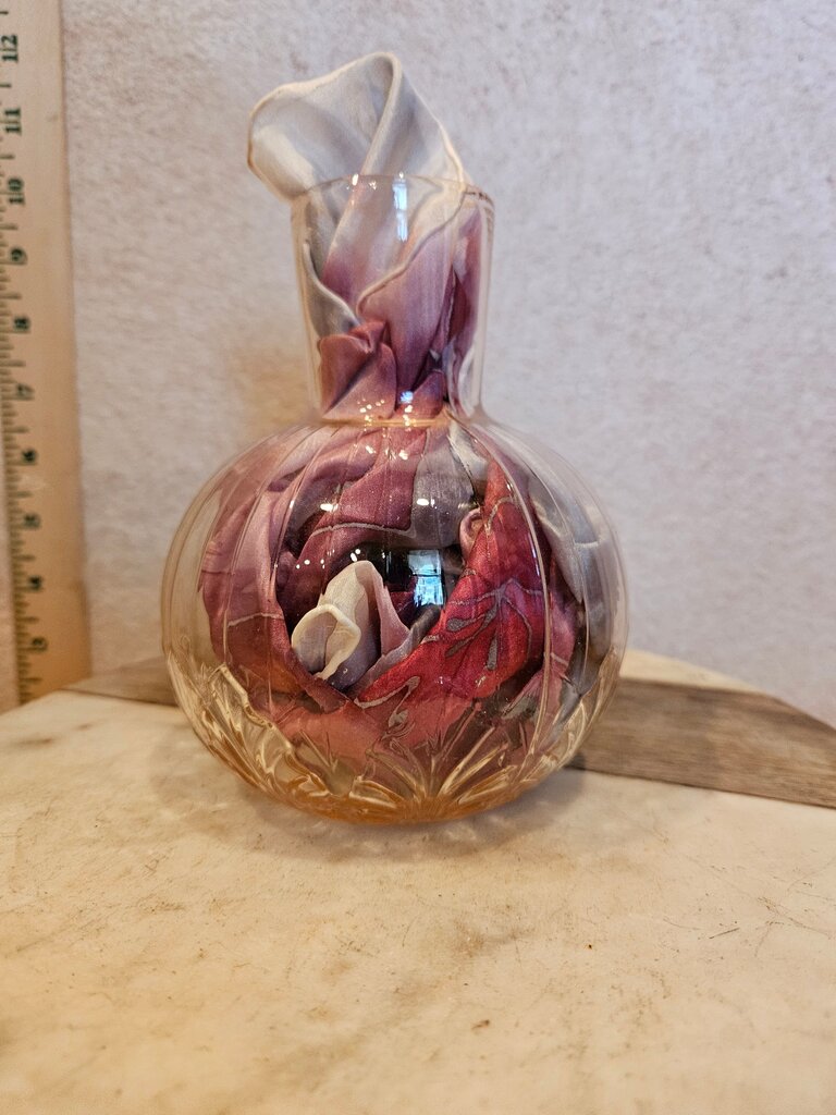 Decorative Glass Bottle with Floral Design