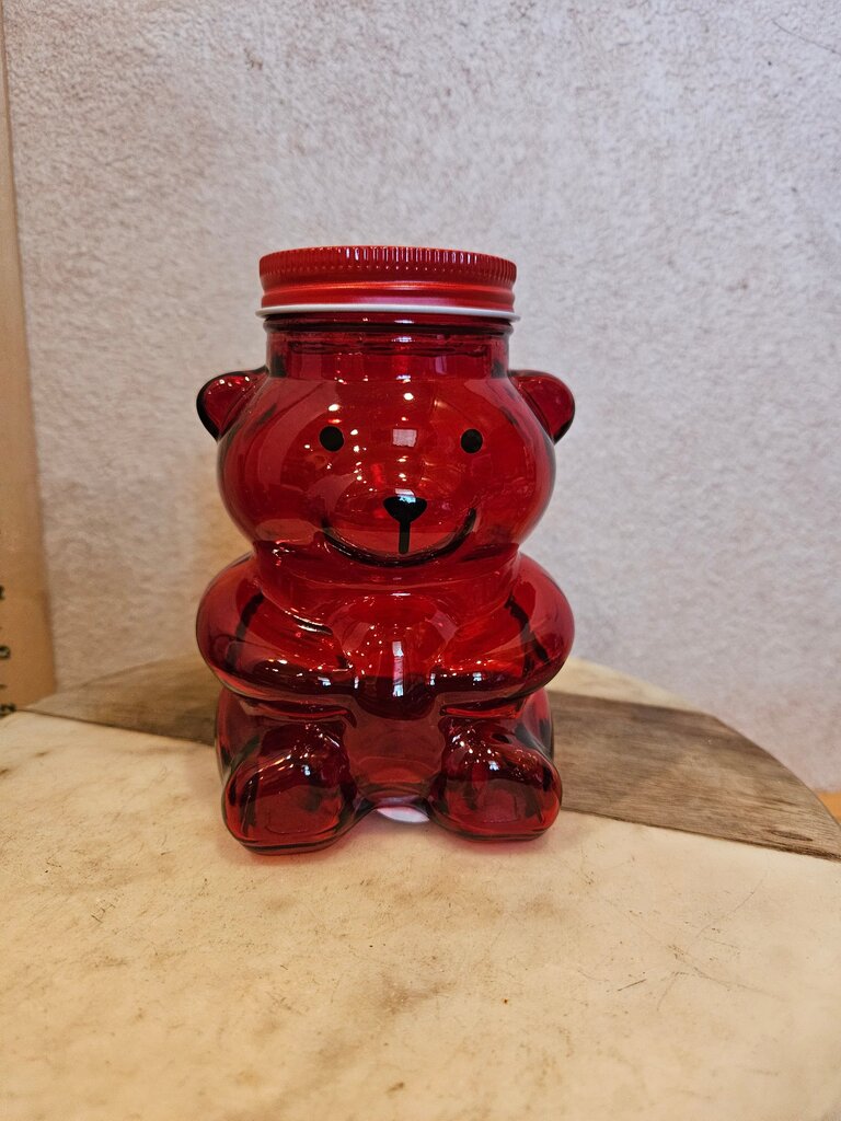 Red Bear Shaped Jar with lid Gummy Bear valentine