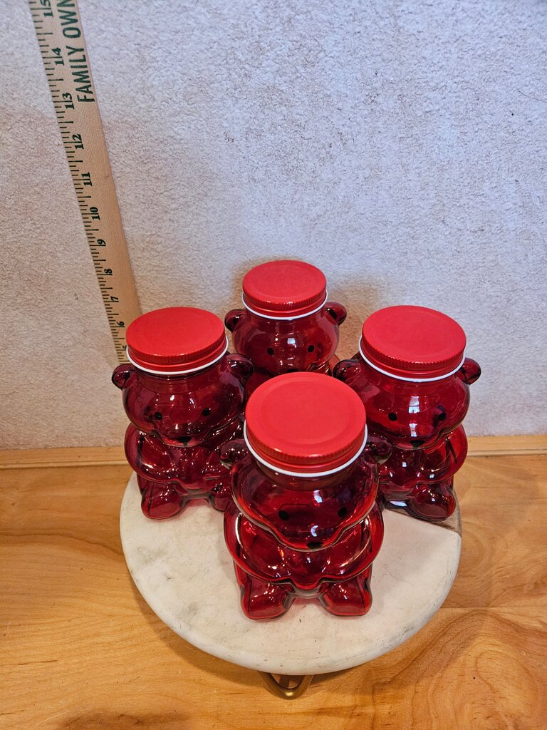 Red Bear Shaped Jar with lid Gummy Bear valentine