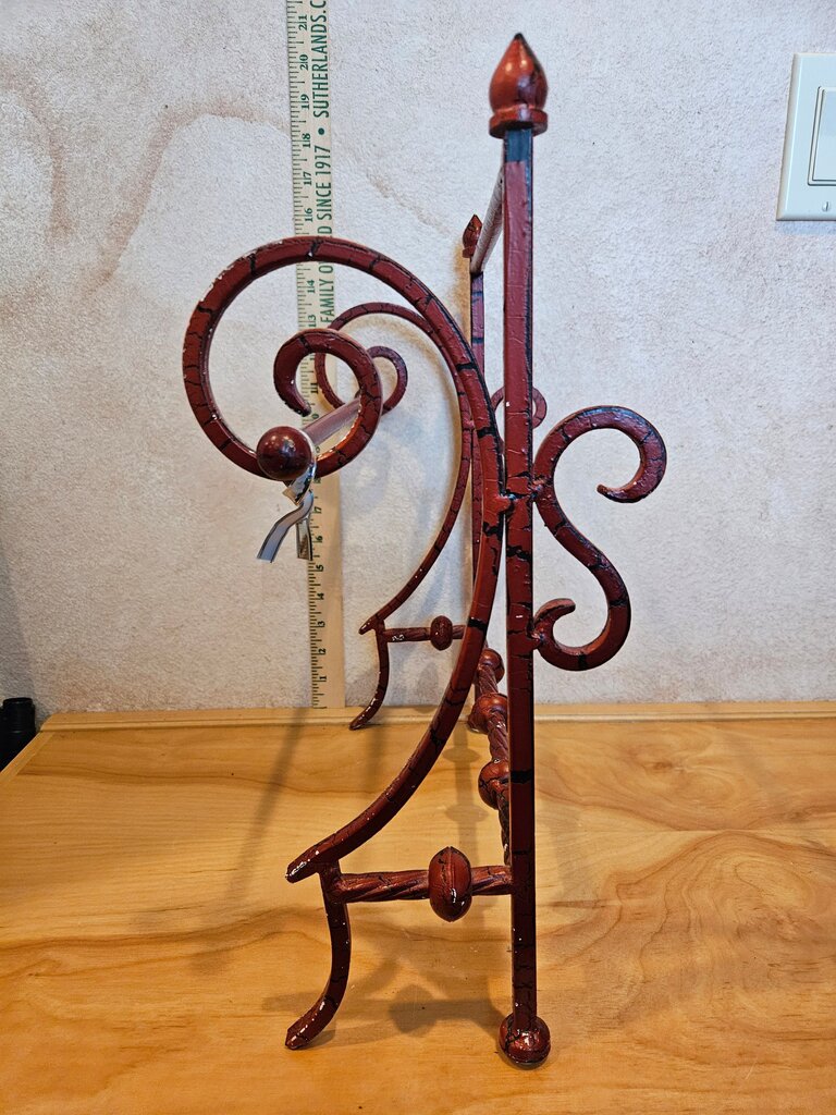 Vintage Hand Towel Free Standing Rack Cherry Red Chippy farmhouse style