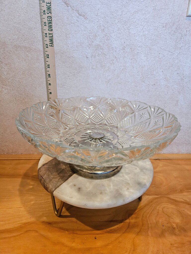 Crystal Decorative Bowl with Silver Rim