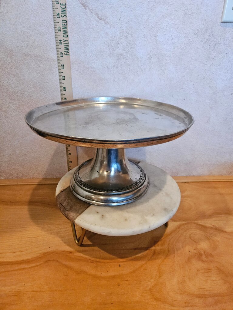 rt deco cake stand, vintage cake plate, side table, centerpiece, cloche riser AS IS