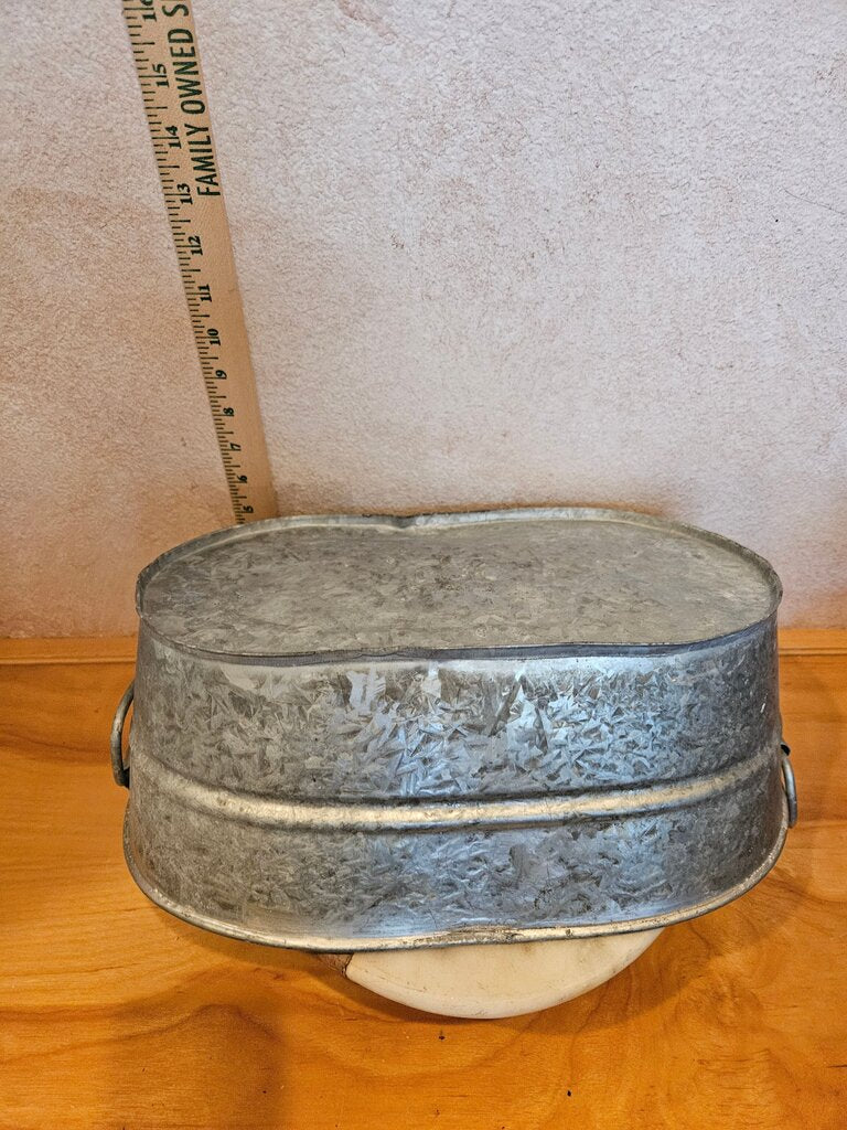Galvanised Oval Trough w Handles | Outdoor Garden Metal Steel Planter Flower Pot AS IS