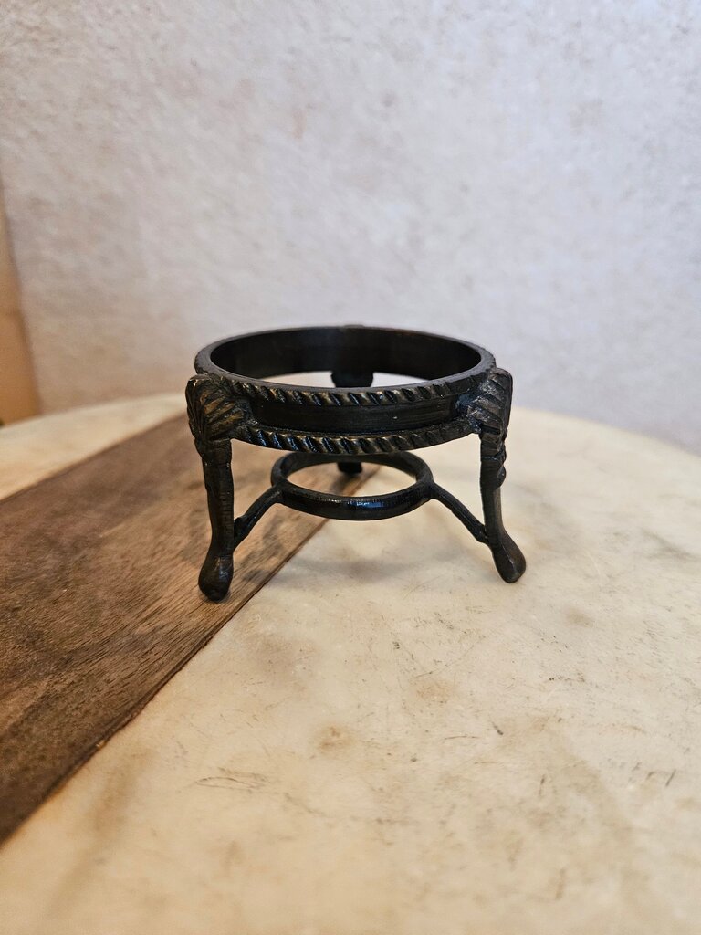 Vintage Black Metal Plant Holder, riser, candle holder