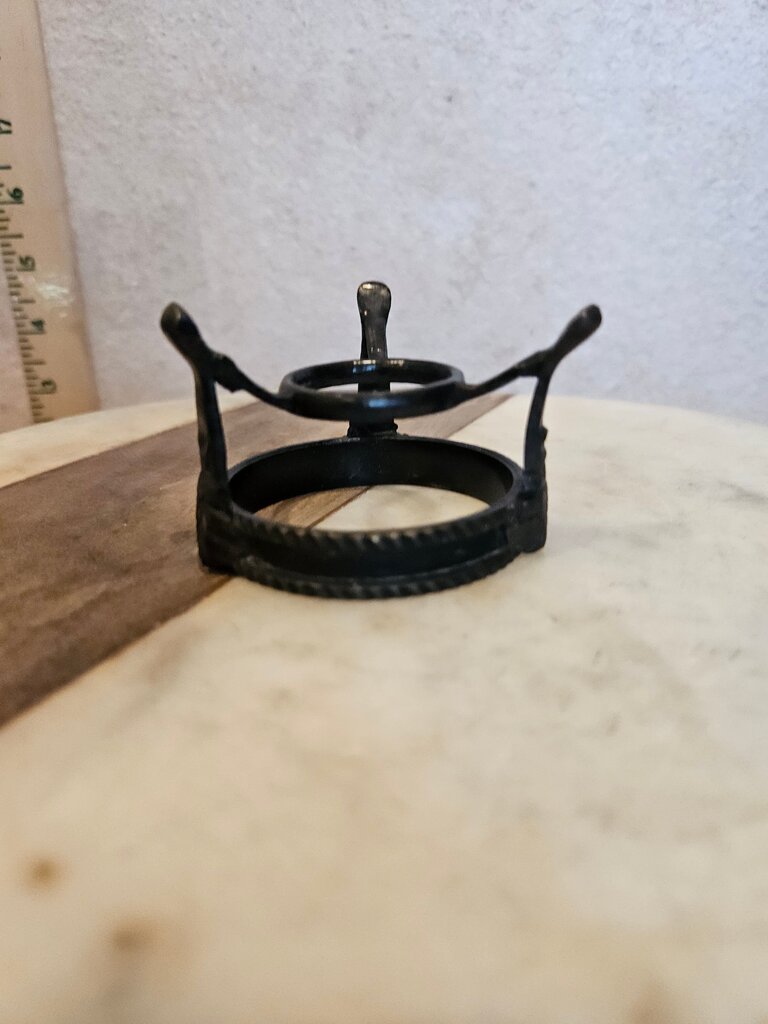 Vintage Black Metal Plant Holder, riser, candle holder