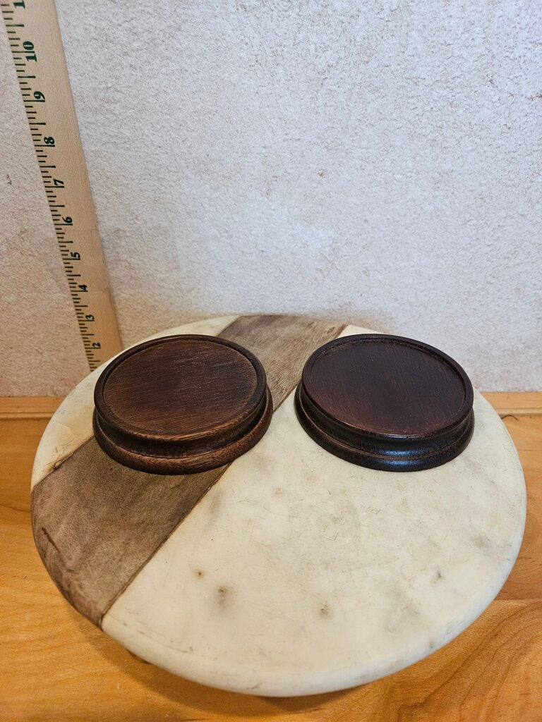 Vintage Wood Round Display Stand Holder Base vase /jar mounts/candle holder