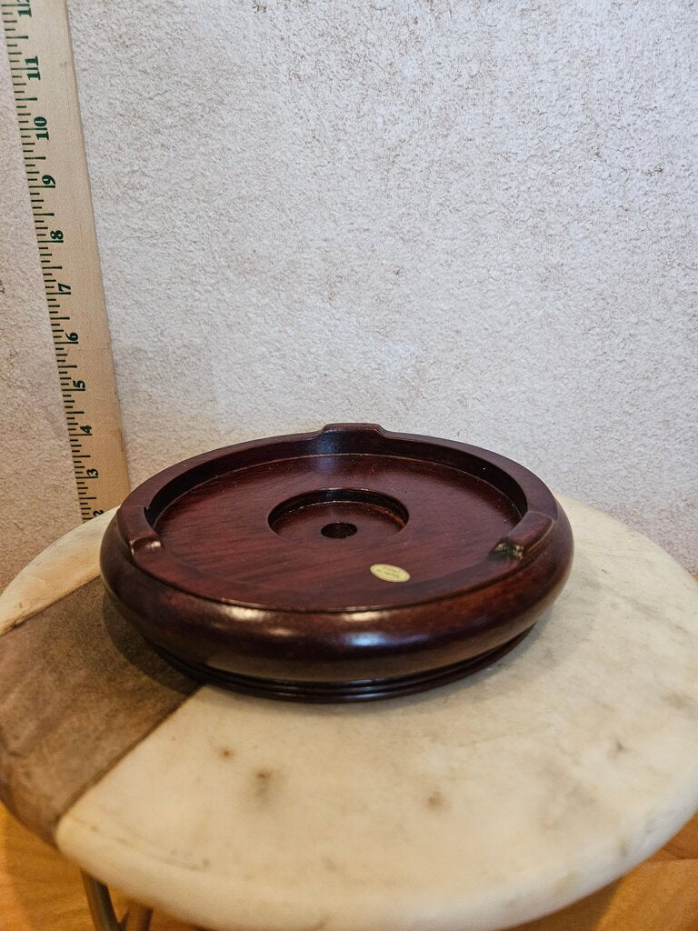 Vintage Ornate Rosewood Wood Round Display Stand Holder footed Base vase /jar mounts